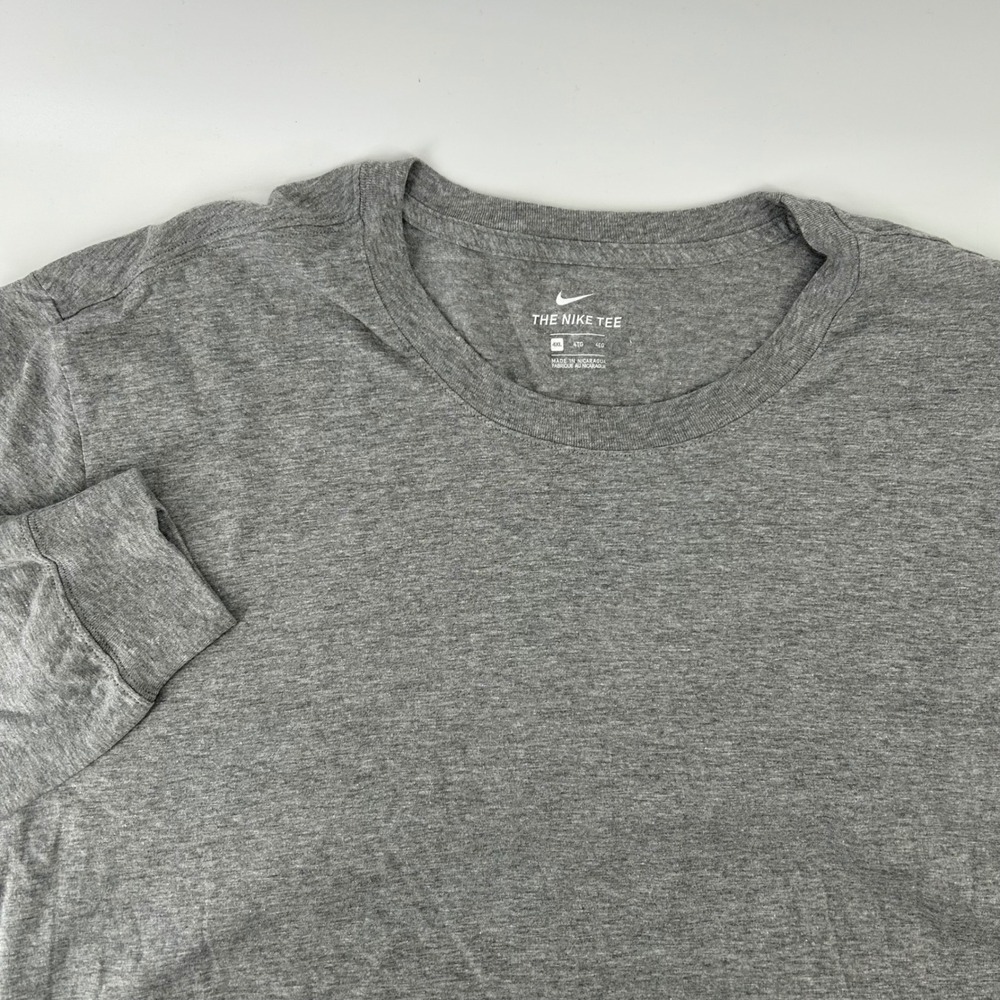Nike T-Shirt Mens 4XL Gray Long Sleeve Heathered Cotton Blend Basic Tee